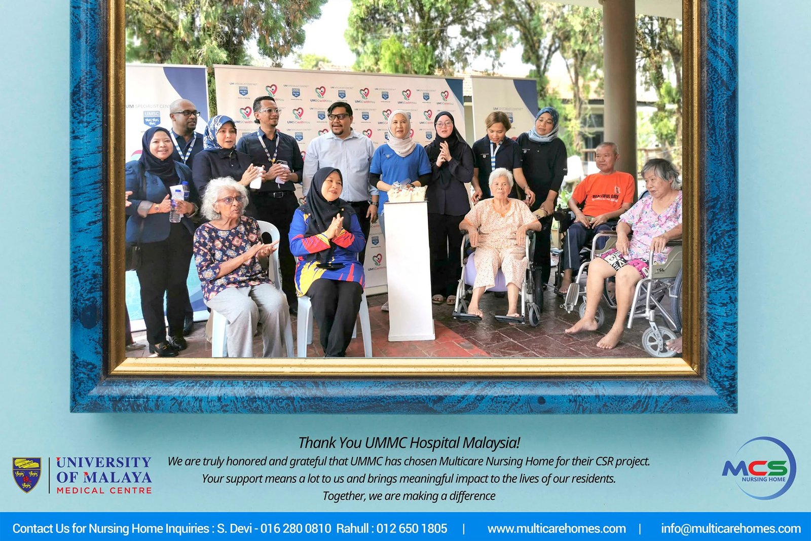 Group gathering with Multicare residents and visitors