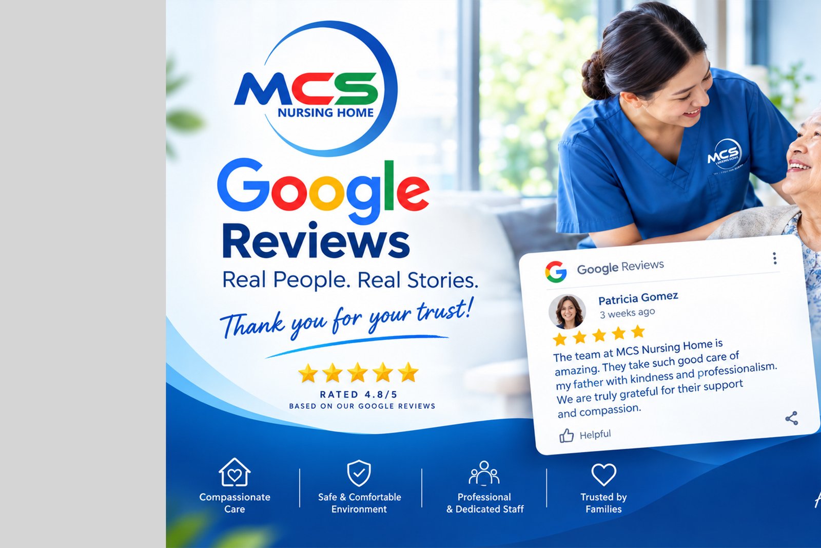 Multicare Nursing Home Google reviews graphic
